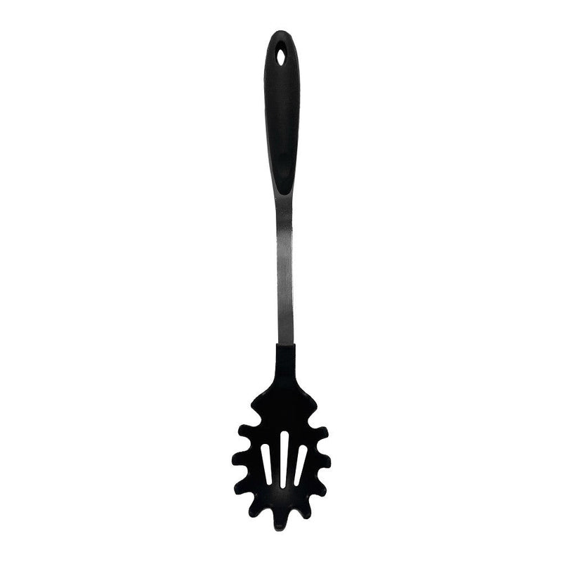 13-1-4'' Black Nylon Pasta Server Spaghetti Fork Stainless Steel Handle Utensil