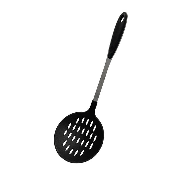 14'' Black Nylon Slotted Skimmer Stainless Steel Handle Kitchen Tools Utensil