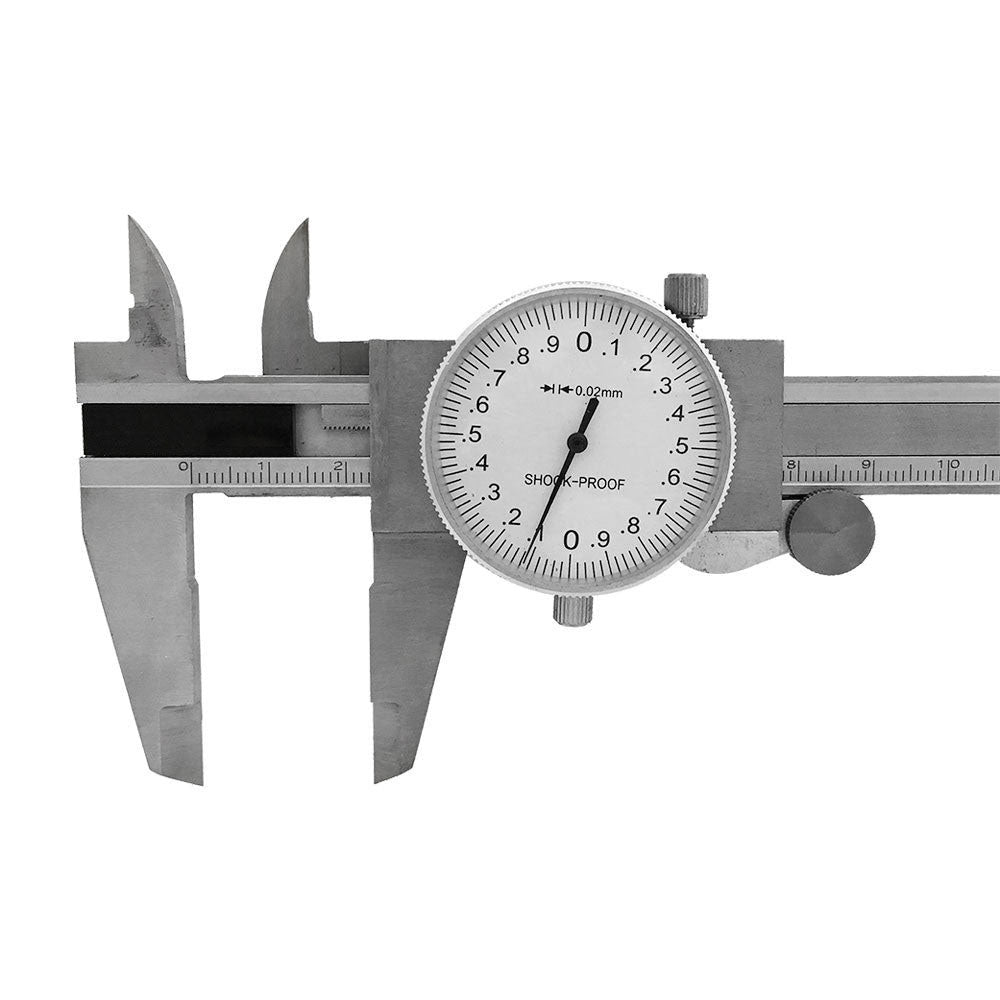 150mm Precision Stainless Steel Metric Dial Caliper 0.02mm Graduation Shockproof