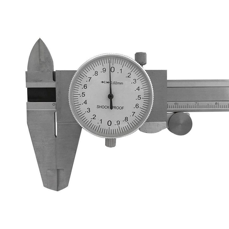 150mm Precision Stainless Steel Metric Dial Caliper 0.02mm Graduation Shockproof