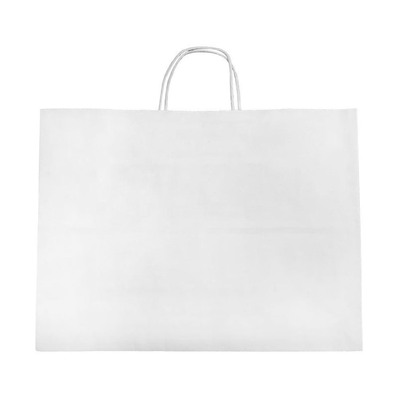 2 Pc White 16'' x 6'' x 12'' Recycled Paper Vogue Shopping Bag