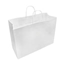 2 Pc White 16'' x 6'' x 12'' Recycled Paper Vogue Shopping Bag