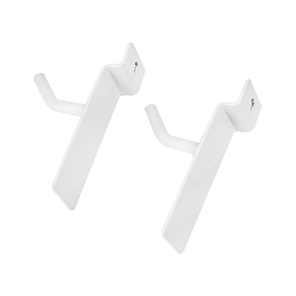 2 Pcs 1'' White Slatwall Hook Hooks Retail Display Wire Metal Hanger