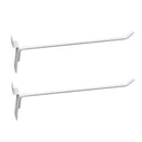 2 Pcs 10'' White Slatwall Hook Hooks Retail Display Wire Metal Hanger