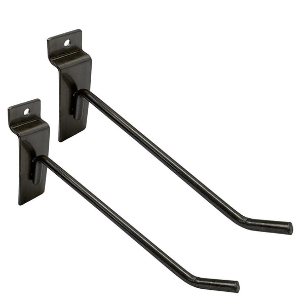 2 Pcs 6'' Raw Steel Slatwall Hook Hooks Retail Display Wire Metal Hanger