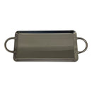 21-1/2''  Stainless Steel Rectangular Serving Platter Ottoman Tray with Handles