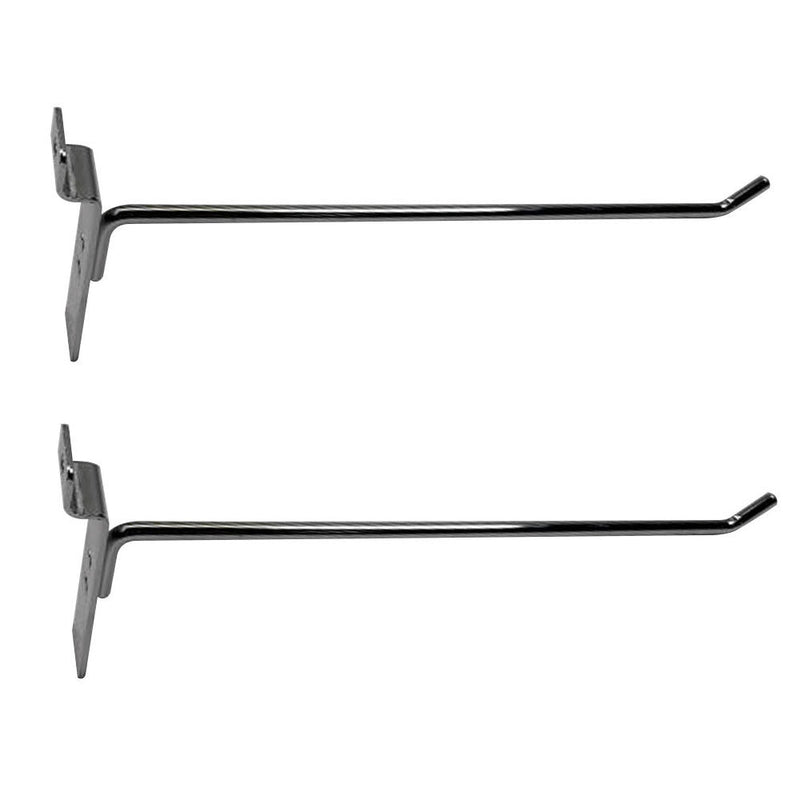 24 Pcs 10'' Chrome Slatwall Hook Hooks Retail Display Wire Metal Hanger