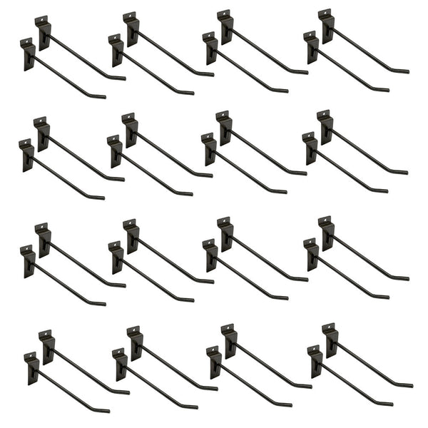 24 Pcs 6'' Raw Steel Slatwall Hook Hooks Retail Display Wire Metal Hanger