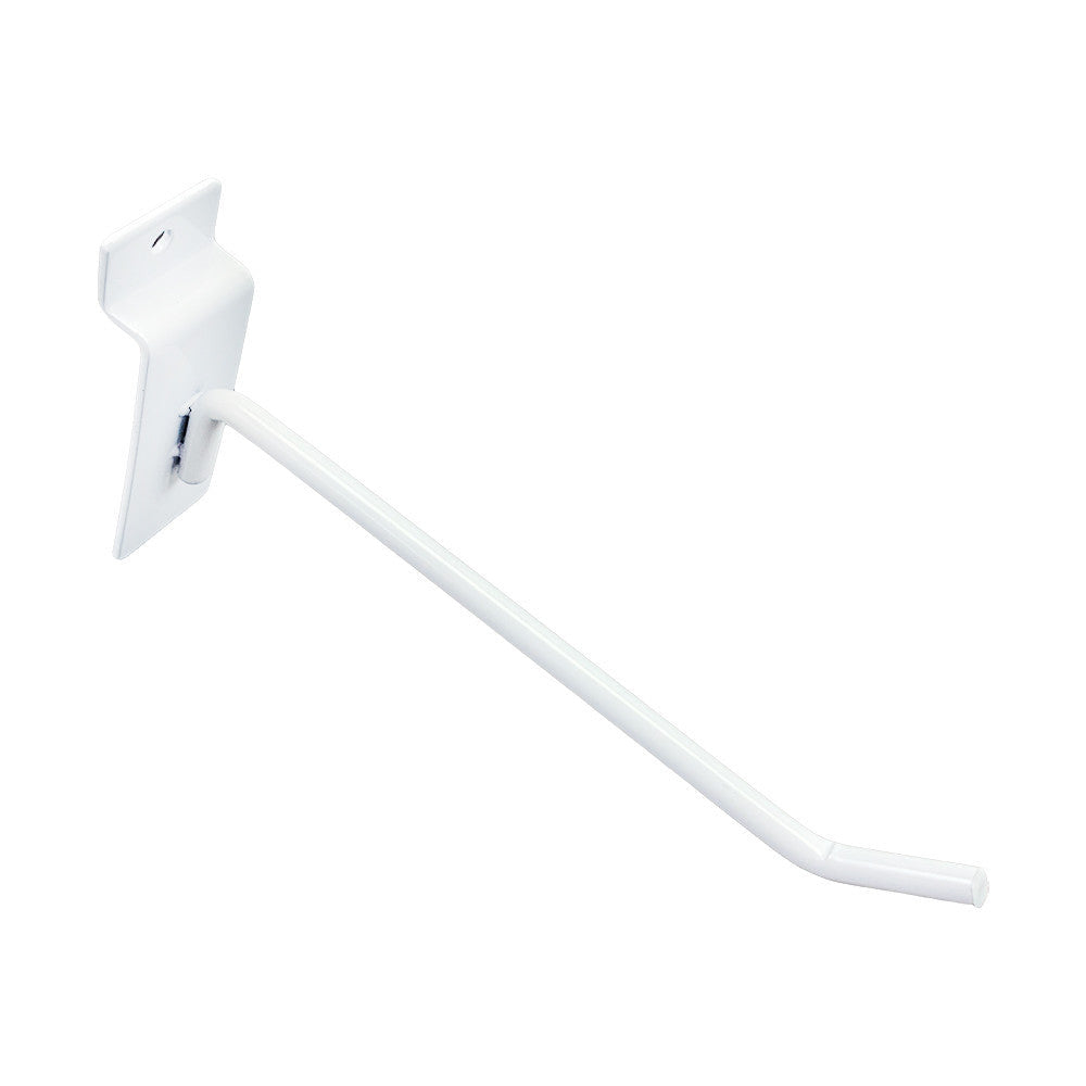 24 Pcs 6'' White Slatwall Hook Hooks Retail Display Wire Metal Hanger
