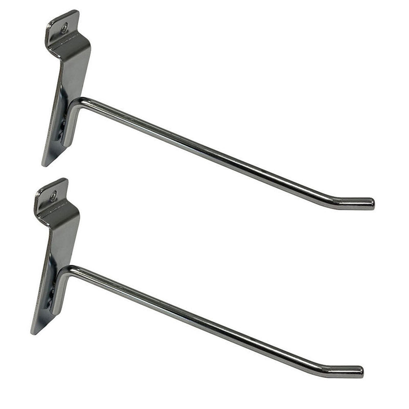 24 Pcs 8'' Chrome Slatwall Hook Hooks Retail Display Wire Metal Hanger