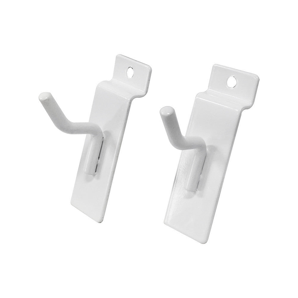 25 Pcs 1'' White Slatwall Hook Hooks Retail Display Wire Metal Hanger