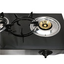 28" x 15" Propane Double Stove 2 Gas Burner Tempered Glass Cooktop Auto Ignition Stainless Steel Body