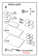 3 Tier Square Waterfall Display Table 48"W x 48"D x 42"H - Black