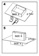 3 Tier Square Waterfall Display Table 48"W x 48"D x 42"H - Black