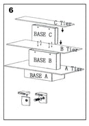 3 Tier Square Waterfall Display Table 48"W x 48"D x 42"H - Black