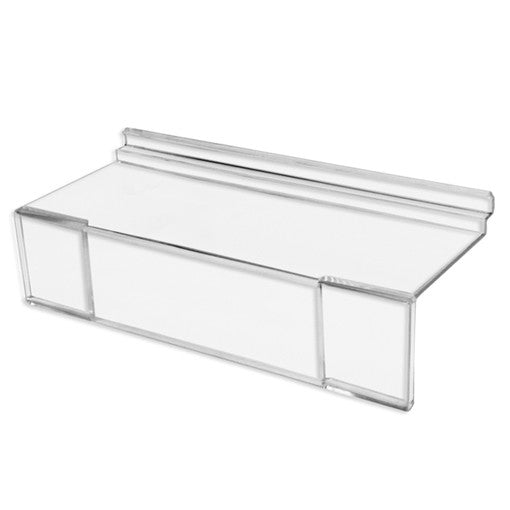 4 Pc 4'' x 10'' Slatwall Clear Acrylic Shoe Shelf 1''H Sign Holding Slot