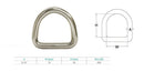 5 Pc 5-16'' 58MM Marine Boat Stainless Steel D Ring Welded Formed D-Ring
