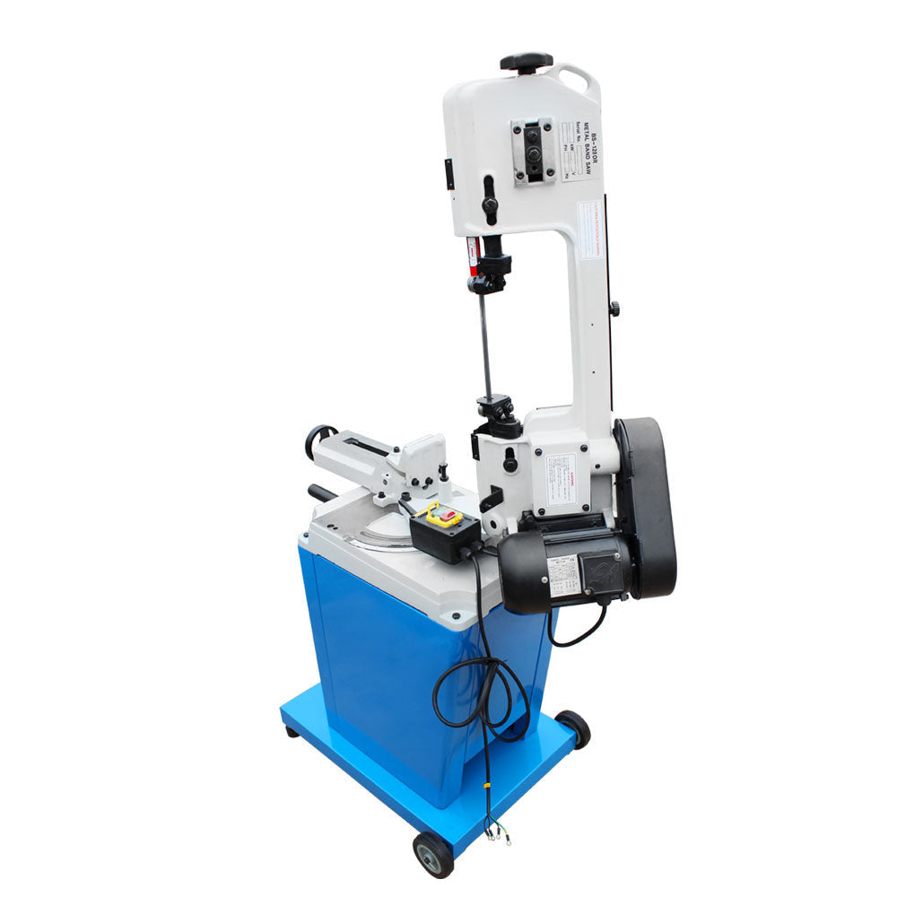 Industrial horizontal band saw for cutting steel, iron, and aluminum