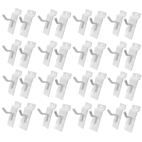 50 Pcs 1'' White Slatwall Hook Hooks Retail Display Wire Metal Hanger