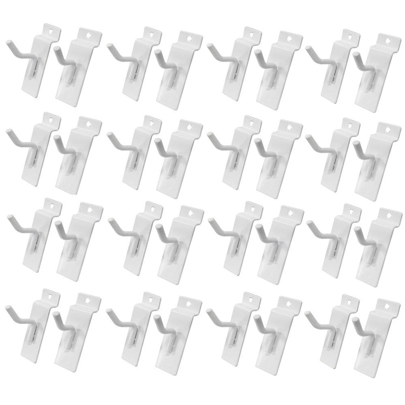 50 Pcs 1'' White Slatwall Hook Hooks Retail Display Wire Metal Hanger