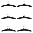 6 PCS 15" Black Satin Padded Hangers Dress Lingerie Bridal Cloth Hanging