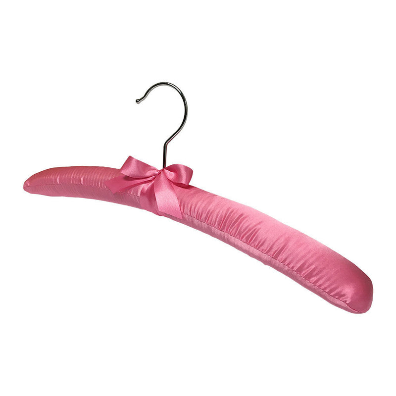 6 PCS 15" Pink Satin Padded Hangers Dress Lingerie Bridal Cloth Hanging