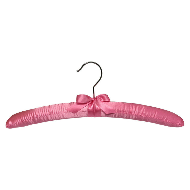 6 PCS 15" Pink Satin Padded Hangers Dress Lingerie Bridal Cloth Hanging