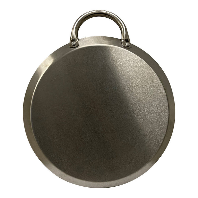 8'' Stainless Steel Round Serving Platter Ottoman Tray with Handles