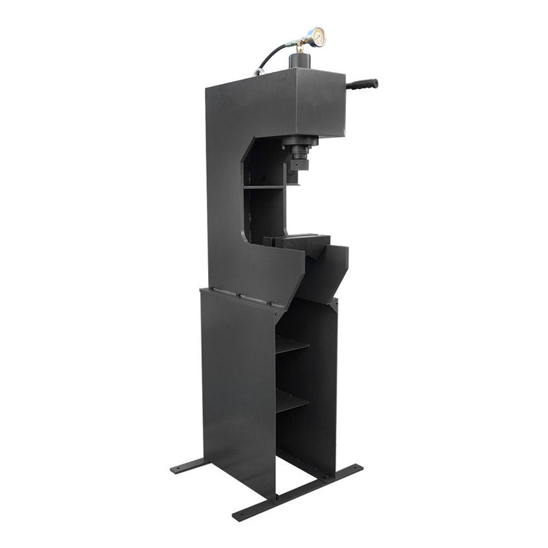 C-Frame 16 Ton Hydraulic Press 7-7/8" Stroke 2-Speed Hand Pump with Gauge