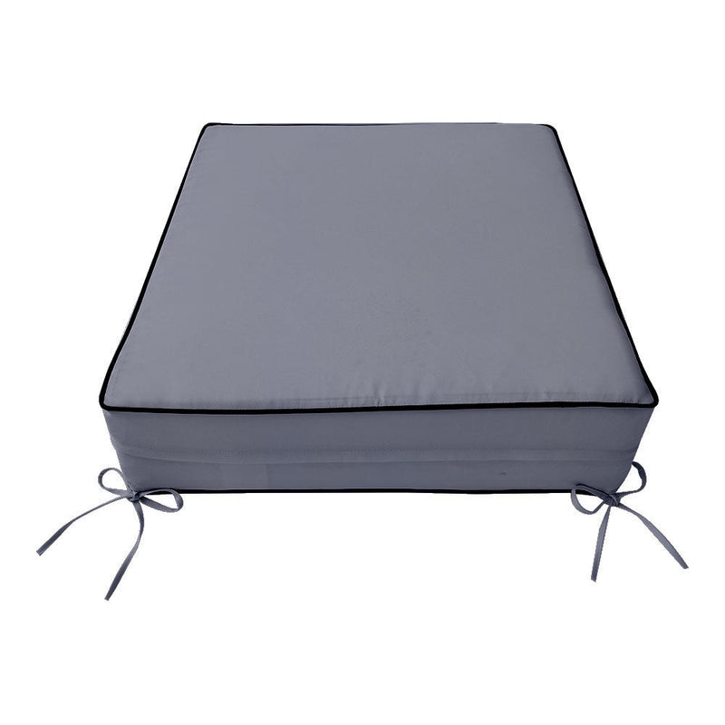 |COVER ONLY| Large Size 26x30x6 Contrast Trim Outdoor Deep Seat Backrest Cushion with Bolster, Water Repellent, Patio Cushion Slipcovers Replacement AD001