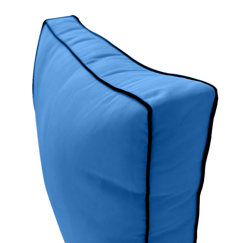 |COVER ONLY| Medium Size 24x26x6 Contrast Trim Outdoor Deep Seat Backrest Cushion with Bolster, Water Repellent, Patio Cushion Slipcovers Replacement AD0102