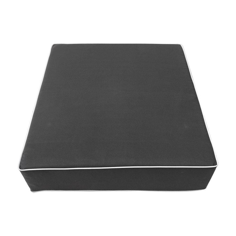 |COVER ONLY| Contrast Trim Outdoor Deep Seat Cushion 23x24x6, Water Repellent, Patio Furniture Patio Cushion Slipcovers Replacement Seat Cushion Covers AD003