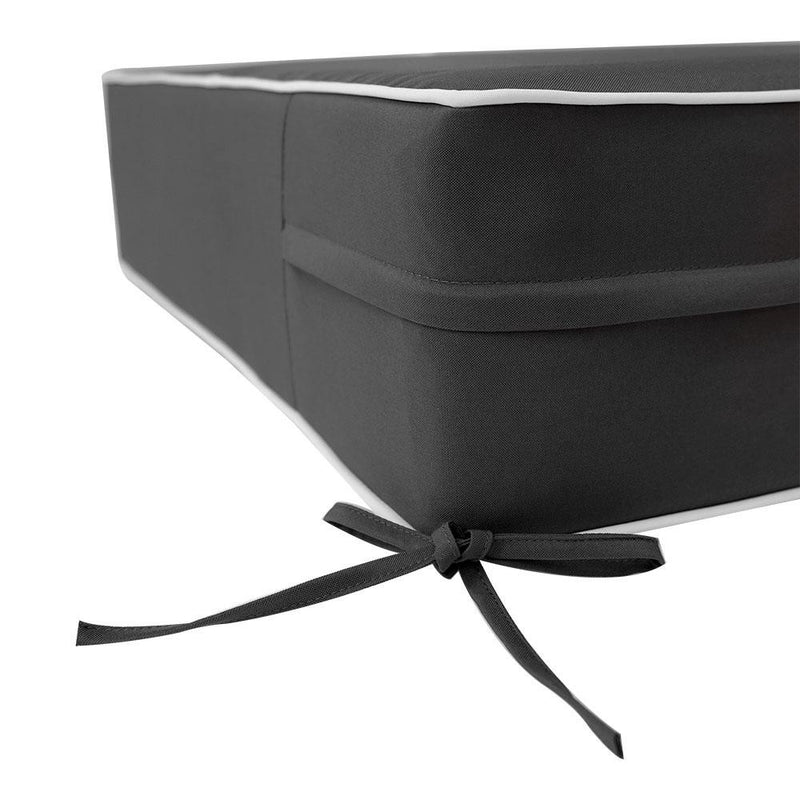 |COVER ONLY| Contrast Trim Outdoor Deep Seat Cushion 23x24x6, Water Repellent, Patio Furniture Patio Cushion Slipcovers Replacement Seat Cushion Covers AD003