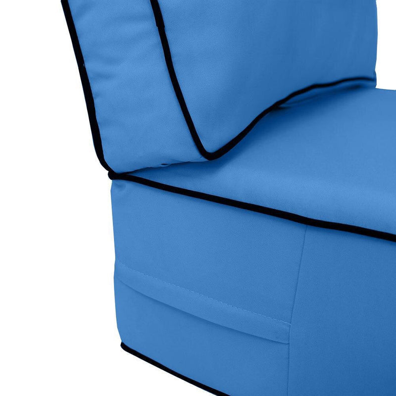 |COVER ONLY| Contrast Trim Outdoor Deep Seat Cushion 23x24x6, Water Repellent, Patio Furniture Patio Cushion Slipcovers Replacement Seat Cushion Covers AD102