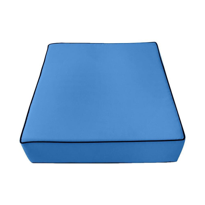 |COVER ONLY| Contrast Trim Outdoor Deep Seat Cushion 23x24x6, Water Repellent, Patio Furniture Patio Cushion Slipcovers Replacement Seat Cushion Covers AD102