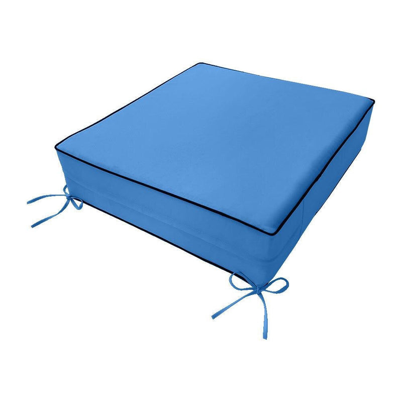 |COVER ONLY| Contrast Trim Outdoor Deep Seat Cushion 23x24x6, Water Repellent, Patio Furniture Patio Cushion Slipcovers Replacement Seat Cushion Covers AD102