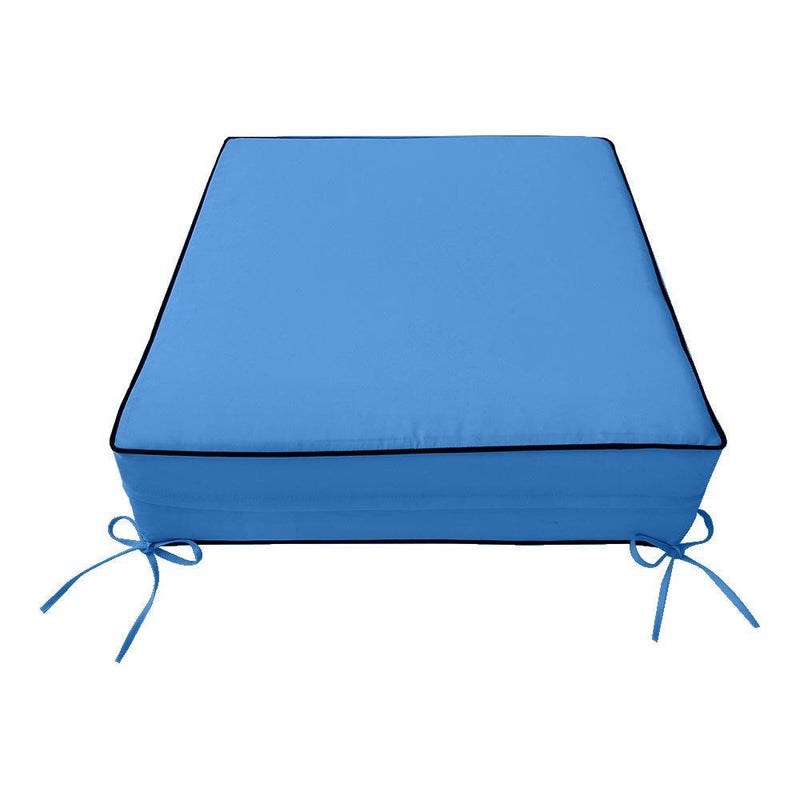 |COVER ONLY| Contrast Trim Outdoor Deep Seat Cushion 23x24x6, Water Repellent, Patio Furniture Patio Cushion Slipcovers Replacement Seat Cushion Covers AD102