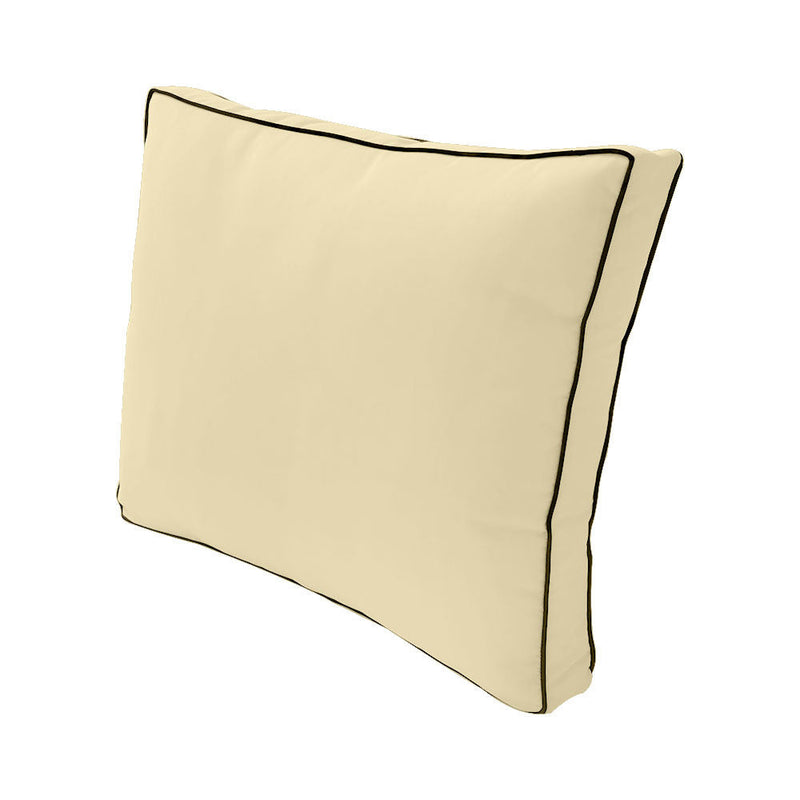 |COVER ONLY| Contrast Trim Outdoor Deep Seat Cushion 23x24x6, Water Repellent, Patio Furniture Patio Cushion Slipcovers Replacement Seat Cushion Covers AD103
