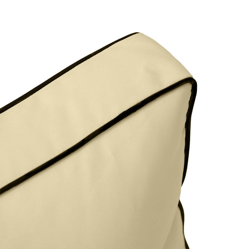 |COVER ONLY| Contrast Trim Outdoor Deep Seat Cushion 23x24x6, Water Repellent, Patio Furniture Patio Cushion Slipcovers Replacement Seat Cushion Covers AD103