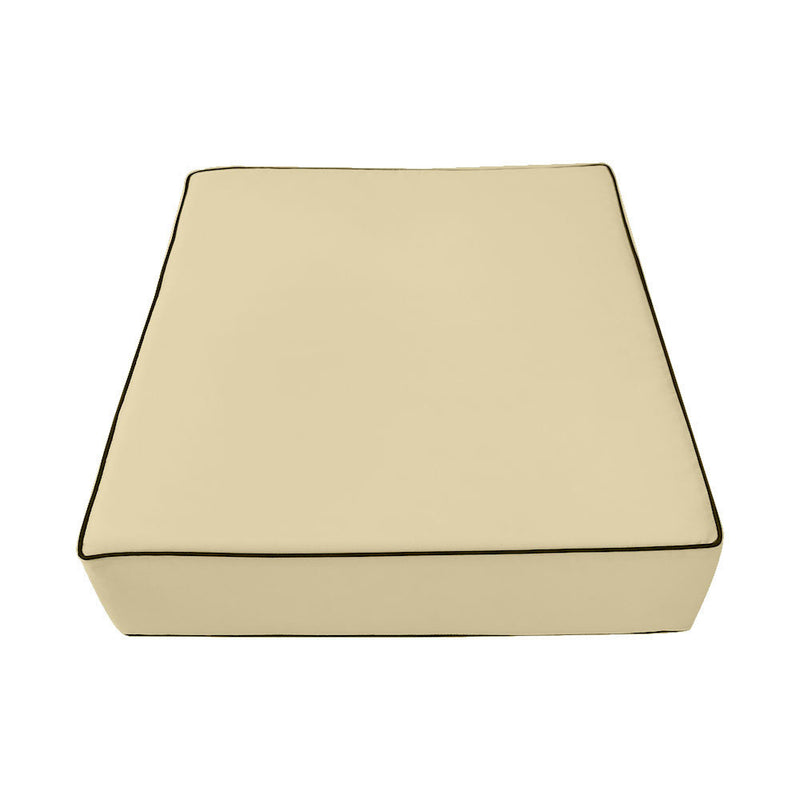 |COVER ONLY| Contrast Trim Outdoor Deep Seat Cushion 23x24x6, Water Repellent, Patio Furniture Patio Cushion Slipcovers Replacement Seat Cushion Covers AD103
