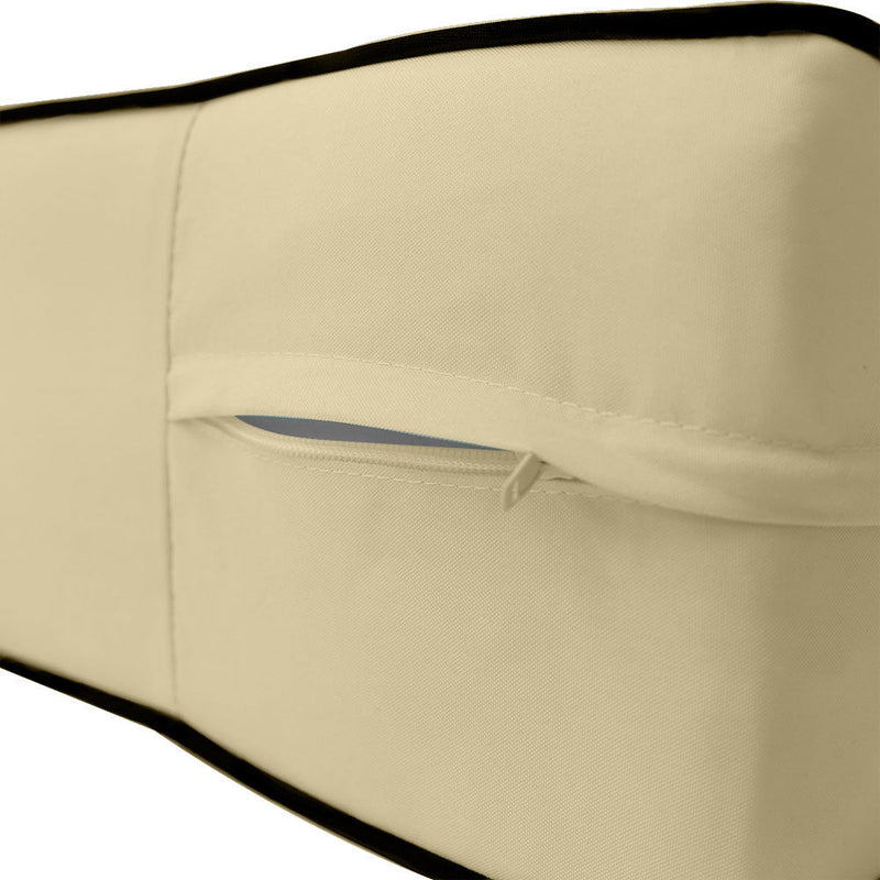 |COVER ONLY| Contrast Trim Outdoor Deep Seat Cushion 23x24x6, Water Repellent, Patio Furniture Patio Cushion Slipcovers Replacement Seat Cushion Covers AD103