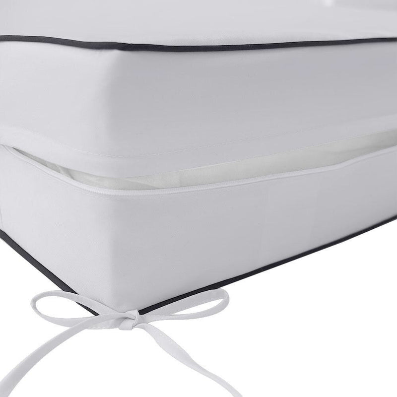 |COVER ONLY| Contrast Trim Outdoor Deep Seat Cushion 23x24x6, Water Repellent, Patio Furniture Patio Cushion Slipcovers Replacement Seat Cushion Covers AD105