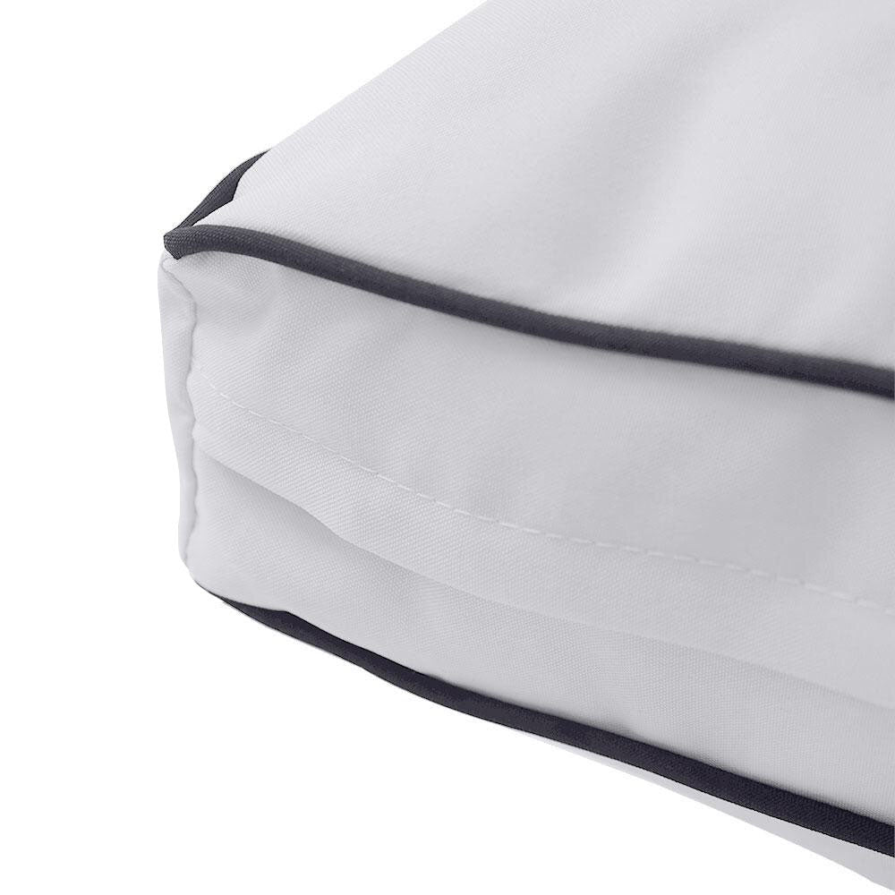 |COVER ONLY| Contrast Trim Outdoor Deep Seat Cushion 23x24x6, Water Repellent, Patio Furniture Patio Cushion Slipcovers Replacement Seat Cushion Covers AD105