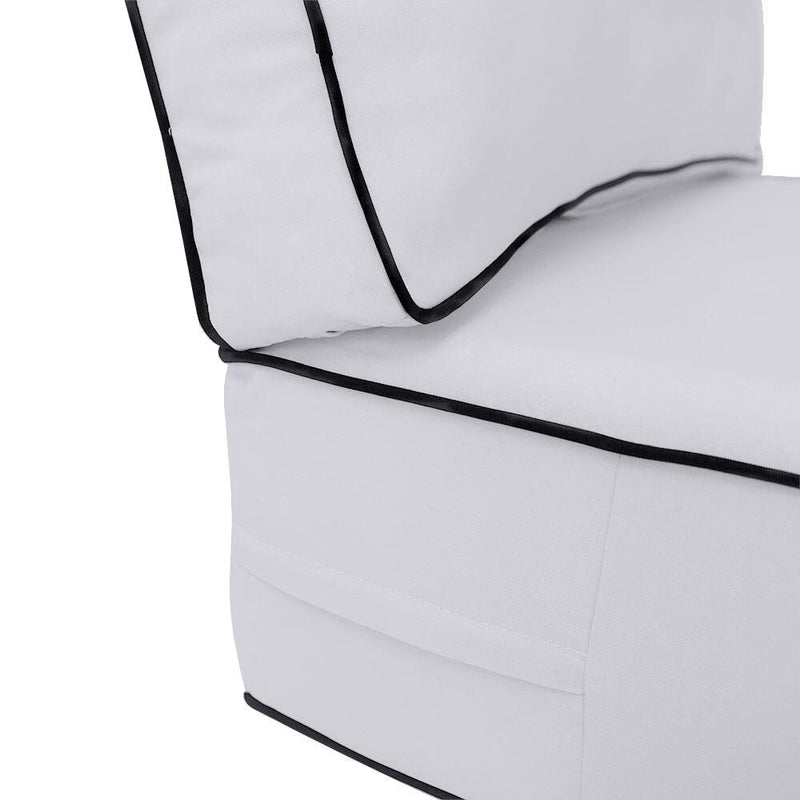 |COVER ONLY| Contrast Trim Outdoor Deep Seat Cushion 23x24x6, Water Repellent, Patio Furniture Patio Cushion Slipcovers Replacement Seat Cushion Covers AD105