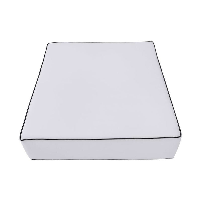 |COVER ONLY| Contrast Trim Outdoor Deep Seat Cushion 23x24x6, Water Repellent, Patio Furniture Patio Cushion Slipcovers Replacement Seat Cushion Covers AD105