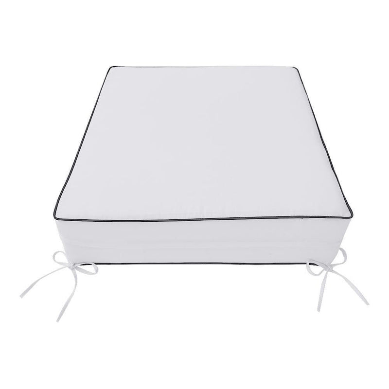 |COVER ONLY| Contrast Trim Outdoor Deep Seat Cushion 23x24x6, Water Repellent, Patio Furniture Patio Cushion Slipcovers Replacement Seat Cushion Covers AD105