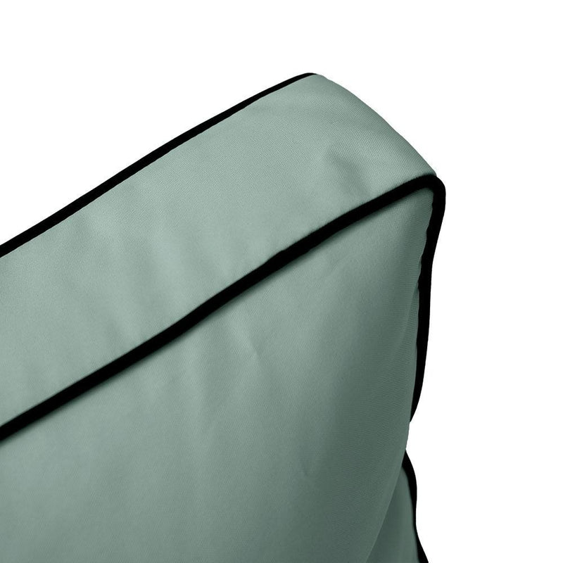 Contrast Trim Small Size 23"x24"x6" Outdoor Deep Seat Cushion, Water Repellent, Patio Deep Seat Backrest Cushion Insert & Cover Set AD002