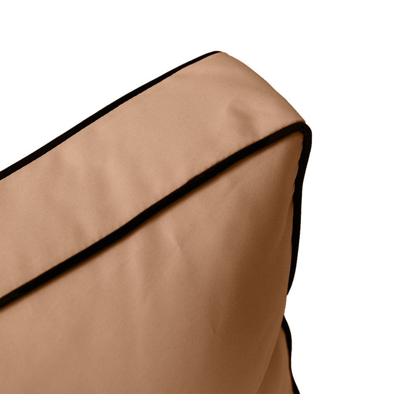 Contrast Trim Small Size 23"x24"x6" Outdoor Deep Seat Cushion, Water Repellent, Patio Deep Seat Backrest Cushion Insert & Cover Set AD104