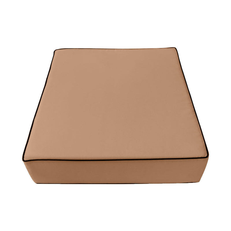Contrast Trim Small Size 23"x24"x6" Outdoor Deep Seat Cushion, Water Repellent, Patio Deep Seat Backrest Cushion Insert & Cover Set AD104