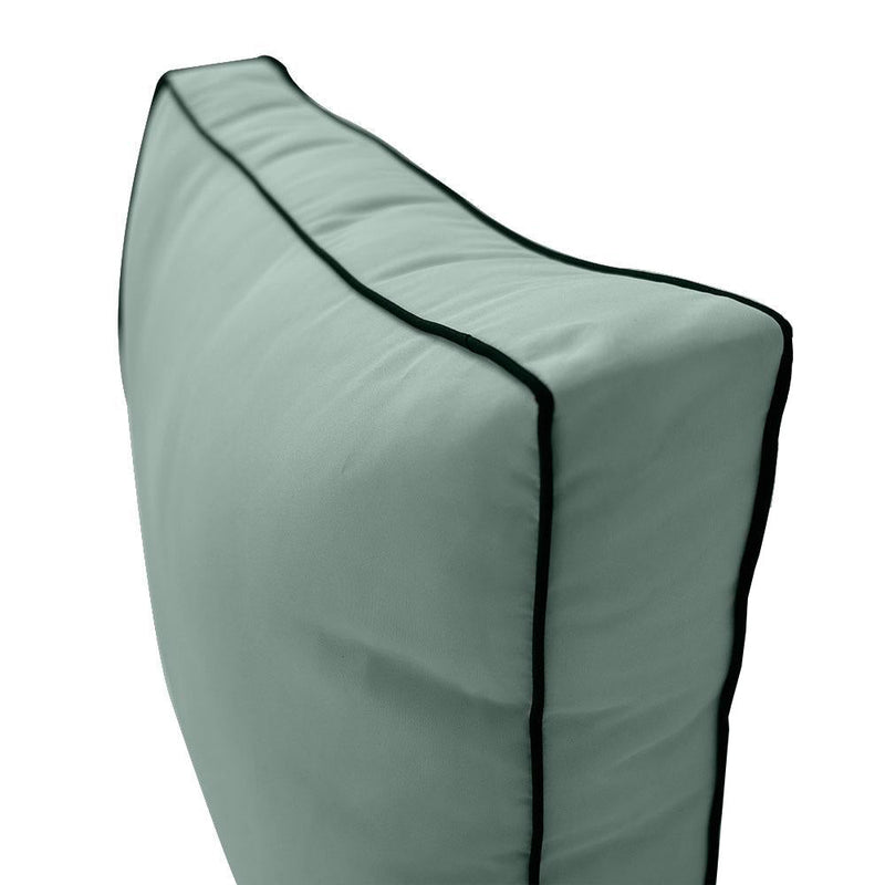 |COVER ONLY| Small Size 23x24x6 Contrast Trim Outdoor Deep Seat Backrest Cushion with Bolster, Water Repellent, Patio Cushion Slipcovers Replacement AD002